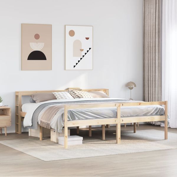 vidaXL Posteľný rám pre seniorov s čelom 180x200 cm borovicový masív