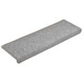 vidaXL Schodové rohože 15 ks 65x21x4 cm svetlosivé s obdĺžnikovým okrajom