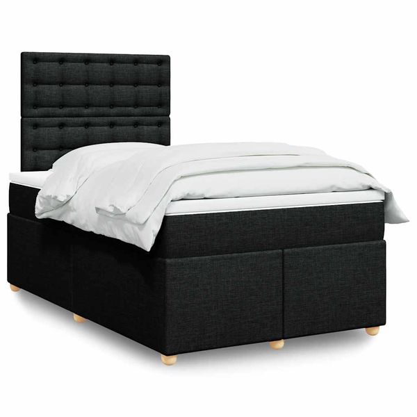 vidaXL Boxspring posteľ s matracom čierna 120x190 cm látka