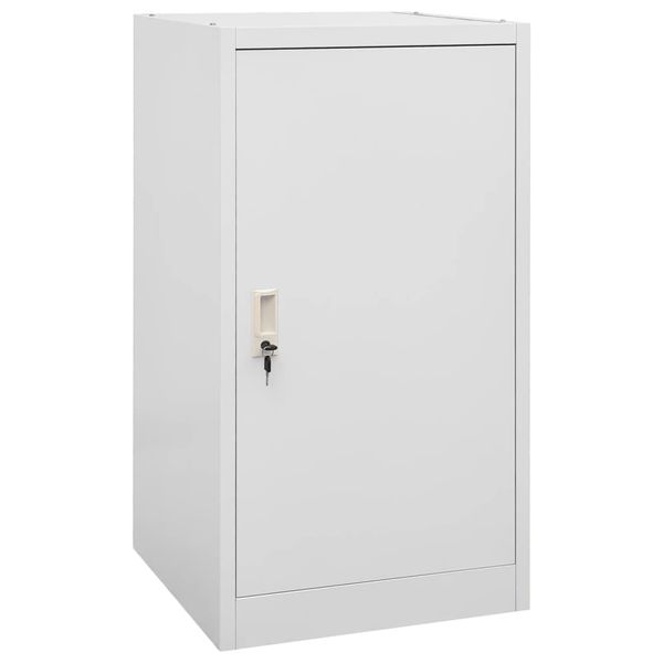 vidaXL Skriňa na sedlo bledosivá 53x53x105 cm oceľová