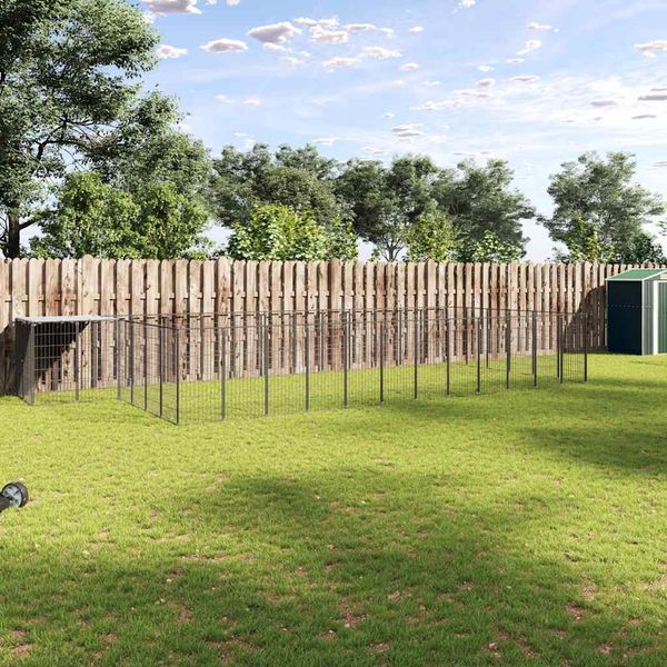 vidaXL Koterec pre psy čierny 22,99 m² oceľ