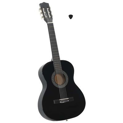 vidaXL Klasická gitara pre začiatočníkov a deti čierna 3/4 39"