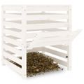 vidaXL Kompostér biely 63,5x63,5x77,5 cm masívne borovicové drevo