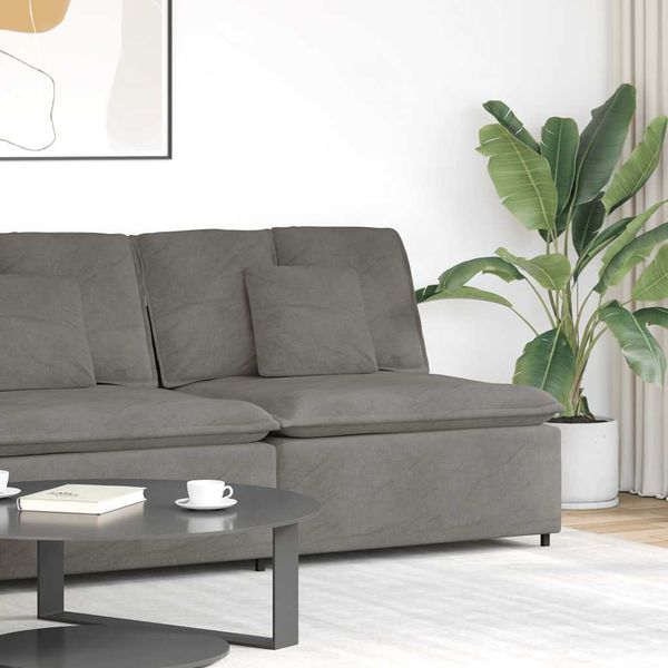 vidaXL Modulová stredová pohovka s vankúšmi, svetlosivá 100 cm