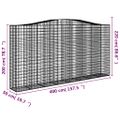 vidaXL Oblúkový gabionový kôš 2 ks 400x50x200/220cm pozinkované železo