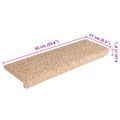 vidaXL Schodové rohože 15 ks 65x21x4 cm zlaté s obdĺžnikovým okrajom