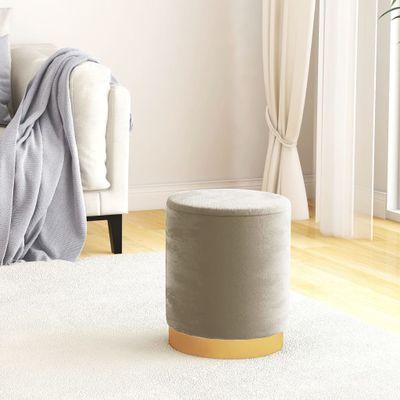 vidaXL Okrúhla úložná taburetka tmavosivá zamat 31 x 37 cmová