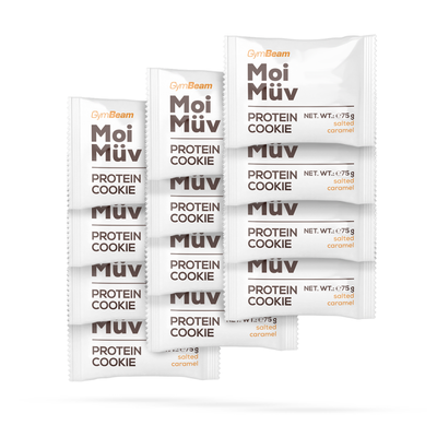 MoiMüv Protein Cookie - GymBeam, slaný karamel, 12 x 75 g