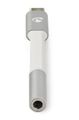 Nedis CCTB65950AL008 - USB-C Adaptér | USB-C Zástrčka – 3,5 mm Zásuvka | 0,08 m | Hliníkový Redukce, USB 2.0, zástrcka USB-C, zásuvka 3,5mm jack, nylon, stríbrná, 8cm