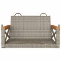 vidaXL Hojdacia lavica sivá 63x62x40 cm polyratanová