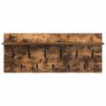 vidaXL Vešiak na stenu Nástenná montáž Dymová dub 100 x 40 x 12 cm