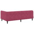 vidaXL Rohový rám postele Víno červené 90 x 200 cm Zamat