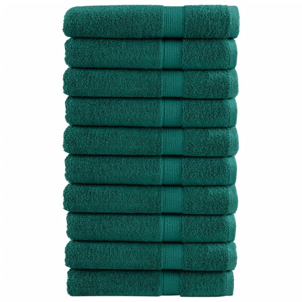 vidaXL Prémiové uteráky SOLUND 10ks zelené 100x200cm 600 g/m2