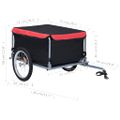 vidaXL Príves na bicykel, čierno červený 65 kg