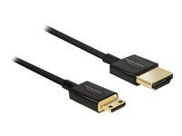 Kábel HDMI s ethernetom - 19-pin mini HDMI typ C samec na HDMI samec - 3 m - trojnásobne tienený - čierna - podporuje 4K