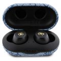Bluetooth slúchadlá Guess GUTWSP4EGB TWS ENC 4G PU METAL LOGO modré