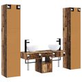 vidaXL Sada kúpeľňového nábytku 5 ks Staré drevo 33 x 34,5 x 160 cm