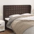 vidaXL Čelo postele so záhybmi hnedé 203x23x118/128 cm umelá koža