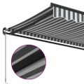 vidaXL Ručne zaťahovacia markíza s LED antracit a biela 450x350 cm