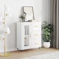 vidaXL Komoda lesklá biela 69,5x34x90 cm spracované drevo