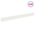 vidaXL Obrubník trávnika 20 ks 103 x 10 cm Oceľ Biela