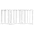 vidaXL Brána pre psa skladacia 3 panely biela 150 cm topoľové drevo
