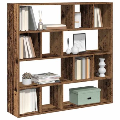 vidaXL skrinka na knihy/priehradka Old Wood 105x24x102 cm