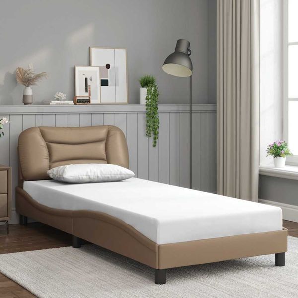 vidaXL Rám postele bez matraca Hvar kapučínový 80x200 cm umelá koža