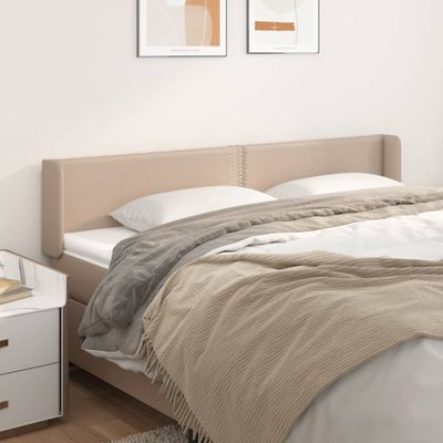vidaXL Čelo postele so záhybmi kapučínové 183x16x78/88 cm umelá koža