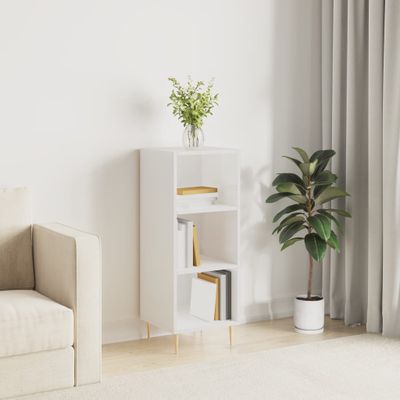 vidaXL Komoda lesklá biela 34,5x32,5x90 cm kompozitné drevo