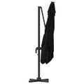 vidaXL Roma Parasol Čierna 286 x 284 x 265 cm Hliník a polyester