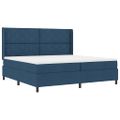 vidaXL Posteľ s pružinovým rámom s vankúšom Modrá 200 x 200 cm látka
