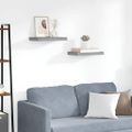 vidaXL Plávajúce nástenné police 2 ks, sivé 40x23,5x3,8 cm, MDF
