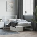 vidaXL Kovový rám postele bez matraca s čelom biely 75x190cm