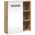 vidaXL Zrkadlová skrinka do kúpeľne s LED svetlom dubová 45x13x52 cm