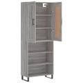 vidaXL Vysoká skrinka sivý dub sonoma 69,5x34x180 cm spracované drevo