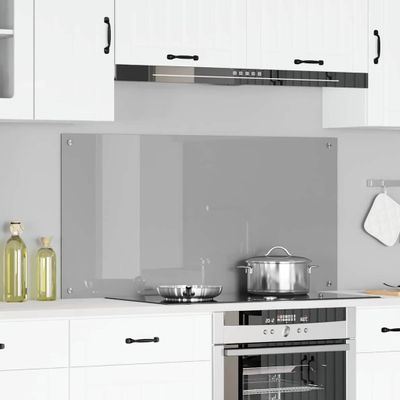 vidaXL Kuchynský obklad Svetlosivá 120 x 60 cm tvrdené sklo