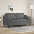 vidaXL 2-miestna pohovka s vankúšmi tmavosivá 140 cm látka