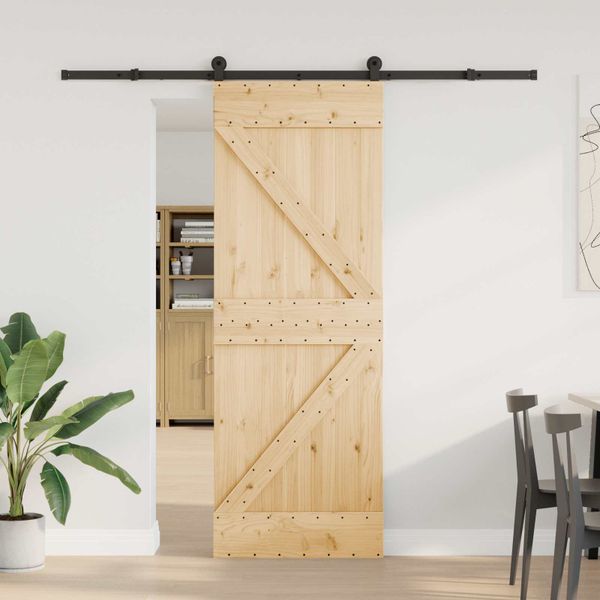 vidaXL Posuvné dvere NARVIK Prírodná a čierna 70 x 210 cm (213,5 cm)