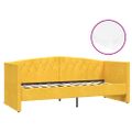 vidaXL Pohovka s matracom a USB žltá zamatová 90x200 cm