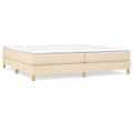 vidaXL Posteľný rám s boxspringom krémová 200x200 cm látka