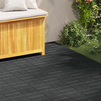 vidaXL Kameň na schodíky 6 pcs Čierny 40,5 x 40,5 x 2 cm Guma