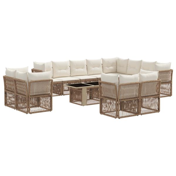 vidaXL Súprava záhradných pohoviek 13 pcs polyratan