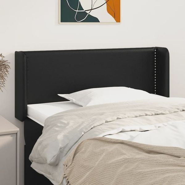 vidaXL Čelo postele so záhybmi čierne 93x16x78/88 cm umelá koža