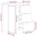 vidaXL Komoda staré drevo 60x30x70 cm kompozitné drevo