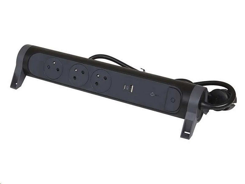 Legrand L049425 prepočúvacia ochrana – 3 zásuvky 1,5 m, čierna