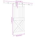 vidaXL Posuvné dvere NARVIK 90 x 210 cm (213,5 cm) Prírodná a čierna