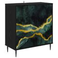 vidaXL Servírovacia skriňa WIJHE Čierny dub 69 x 33 x 76 cm