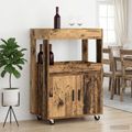 vidaXL Barový vozík Staré drevo 60 x 39.5 x 89 cm Kompozitné drevo