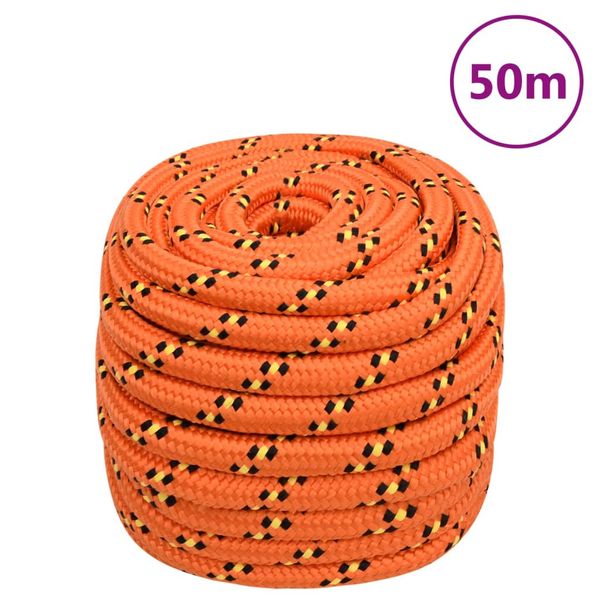 vidaXL Lodné lano oranžové 20 mm 50 m polypropylén